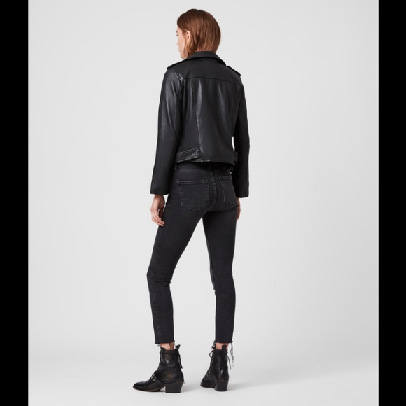 All Saints Balfern Leather Biker Jacket - Picture 3 of 13